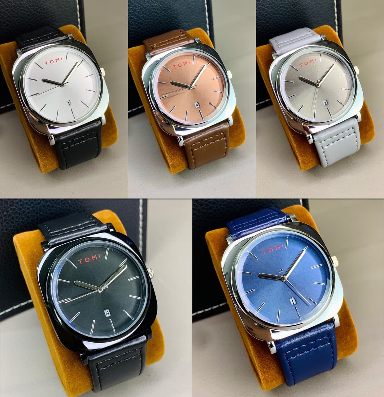 TOMI Elegant Quartz Watch with Leather Strap