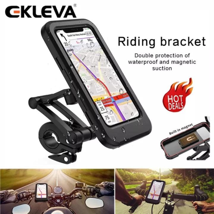 GKLEVA Waterproof Magnetic Motorcycle Phone Holder